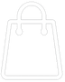 generate an svg of a icon of a shopping bag in white with a transparent background