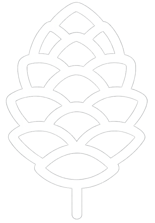 white coloured pine cone icon
